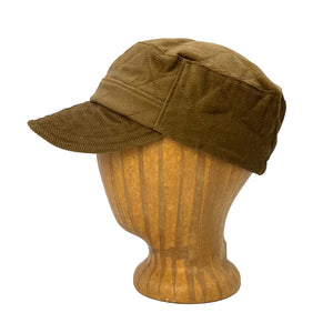 Military style hat made from quilted corduroy *crosshatch coruduroy