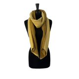 Isola Scarf in Golden yellow-orange color front view – upcycled knit recycled cotton scarf