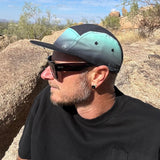 Wanderlust Gradient Cap on male model – sustainable breathable cap with snapback