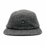 Zig Zag 5 Panel Camp Hat front view – wool herringbone unisex cap