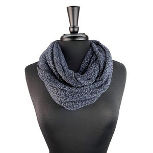 Eco-friendly infinity loop scarf. Made in the USA from cotton blend sweater knit fabrics. Shop sustainable *dusk