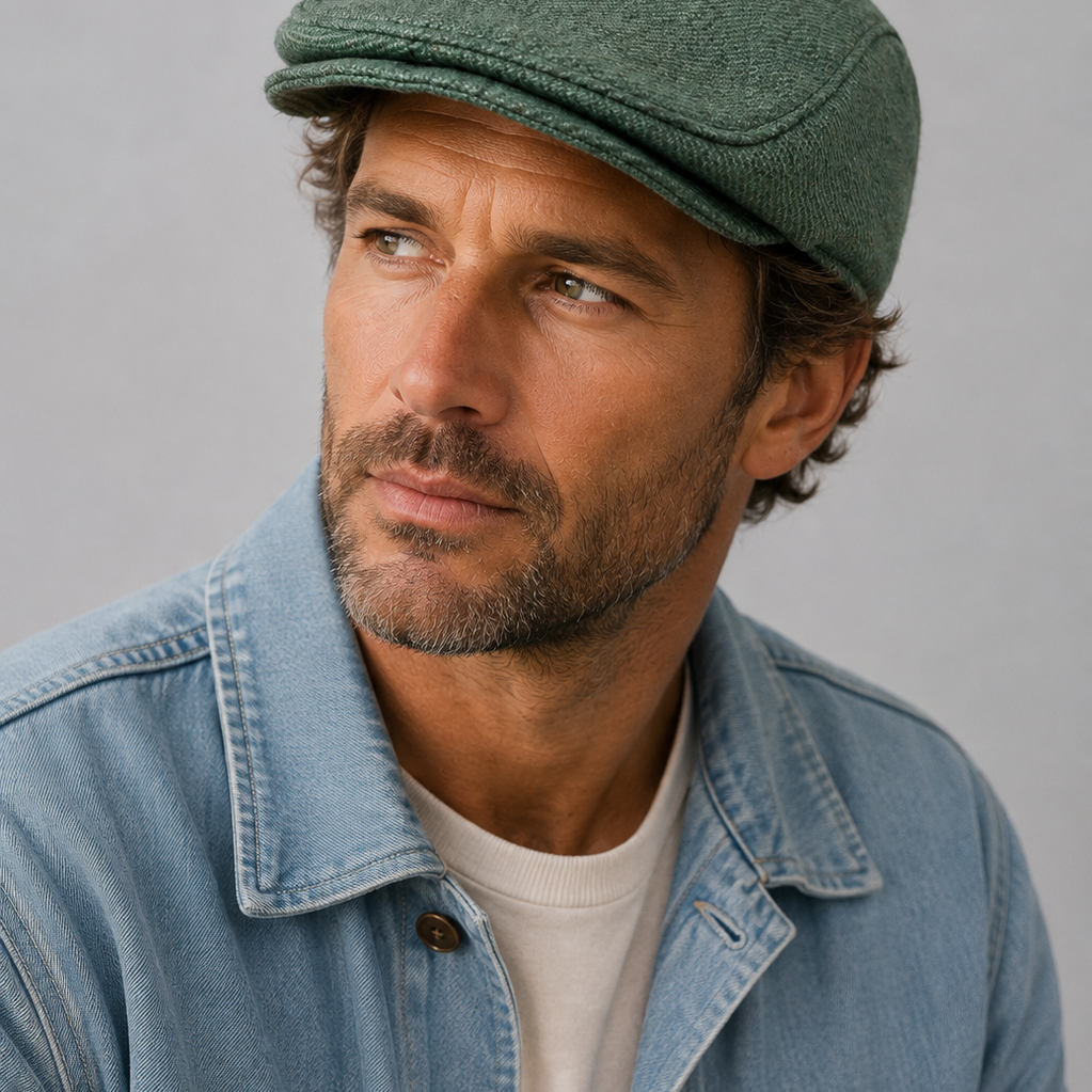 Dublin Flat Cap –  Slim Fit - Upcycled Upholstery - Linen Look