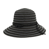 Jolie Sun Hat – Obsidian - Packable Toyo Straw and Ribbon braid
