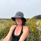 Jolie Sun Hat – Obsidian - Packable Toyo Straw and Ribbon braid