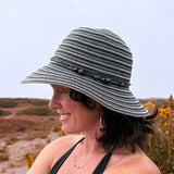 Jolie Sun Hat – Obsidian - Packable Toyo Straw and Ribbon braid