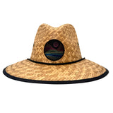 Maui Sun Hat – Landscape - Natural Palm Straw, Wide Brim Lifeguard Style