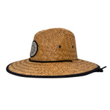 Maui Sun Hat – Yin Yang - Natural Palm Straw, Wide Brim Lifeguard Style