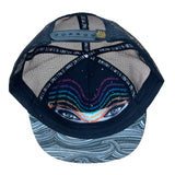 Waves Silver Trucker Hat – Recycled Mesh, Silver Ocean-Inspired 5-Panel Design