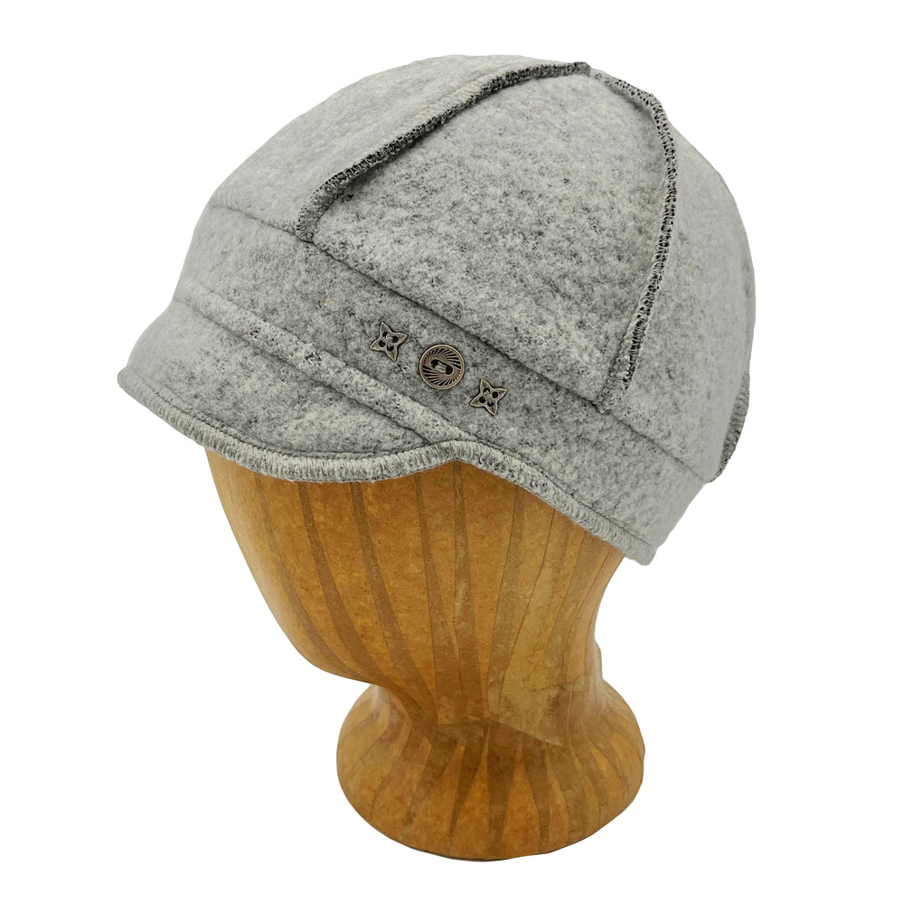 Vintage-style soft brim cap. Contrast stitching. Made in USA from recycled fabrics. Shop sustainable hats *aluminum