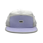 Activ8 5 Panel Cap front view – lavender recycled performance hat with UPF and snapback