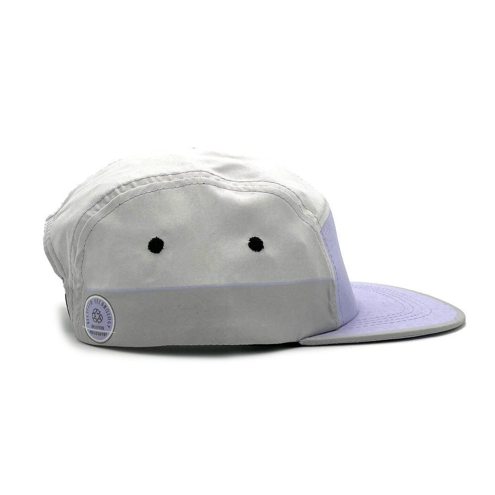 Left side view of Activ8 5 Panel Cap – breathable 5 panel recycled hat in lavender