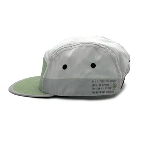 Left side view of Activ8 5 Panel Cap – ultra-light breathable 5 panel cap in moss