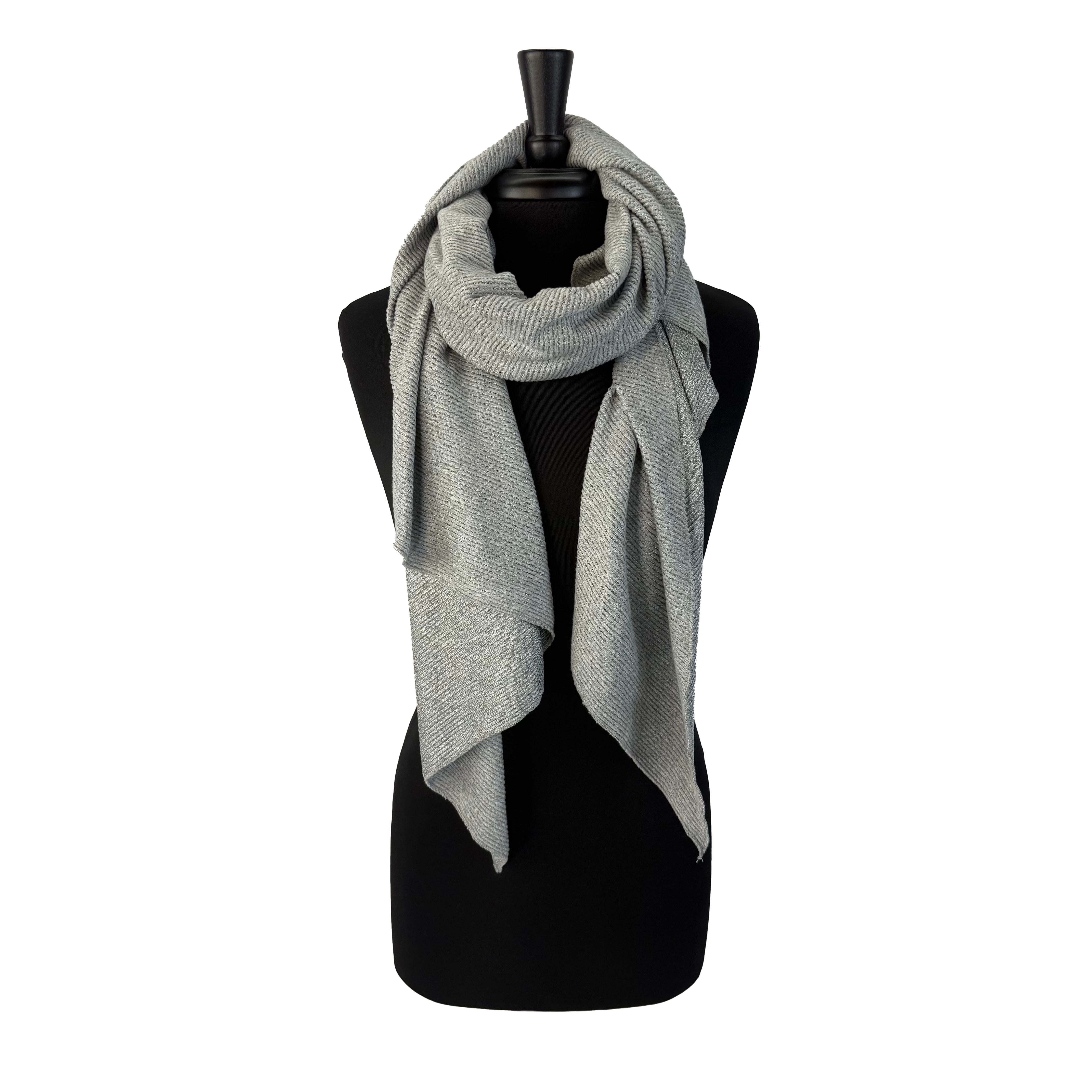 Amber Scarf in grey rib fabric – cozy winter scarf for women