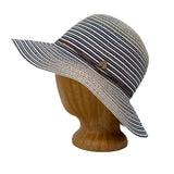 Frida Toyo Straw Sun Hat – Stripe - Cotton String braid, Sustainable & Travel Friendly
