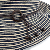 Frida Toyo Straw Sun Hat – Stripe - Cotton String braid, Sustainable & Travel Friendly