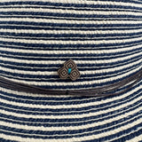 Frida Toyo Straw Sun Hat – Stripe - Cotton String braid, Sustainable & Travel Friendly