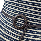 Frida Toyo Straw Sun Hat – Stripe - Cotton String braid, Sustainable & Travel Friendly