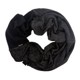 Infinity Loop Scarf in Black, front view – upcycled knit infinity scarf