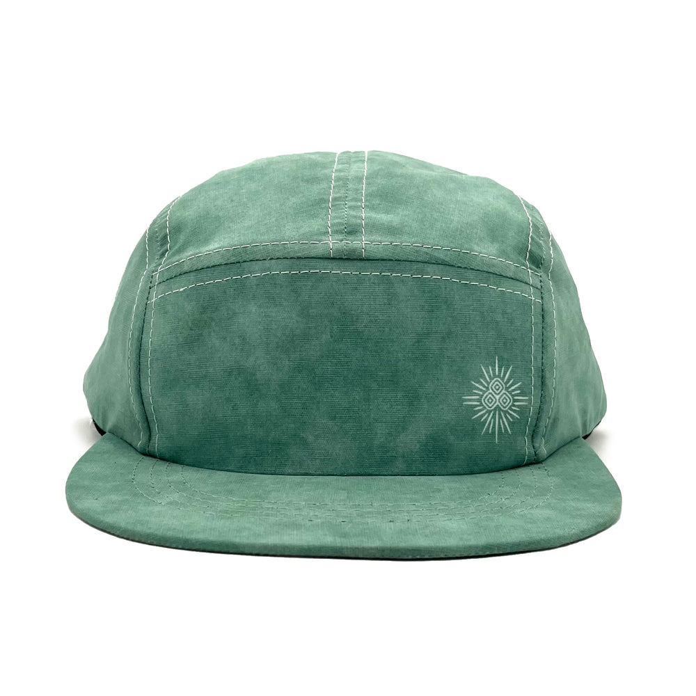 Jogga Jade 5 Panel Cap front view – recycled performance running cap with UPF and sweat-wicking comfort