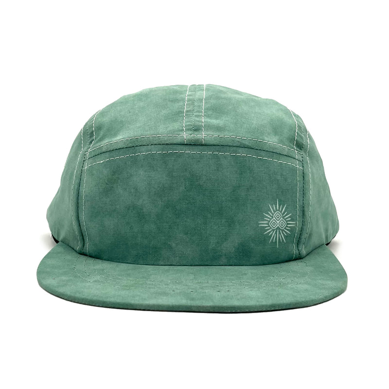 Jogga Jade 5 Panel Cap front view – recycled performance running cap with UPF and sweat-wicking comfort