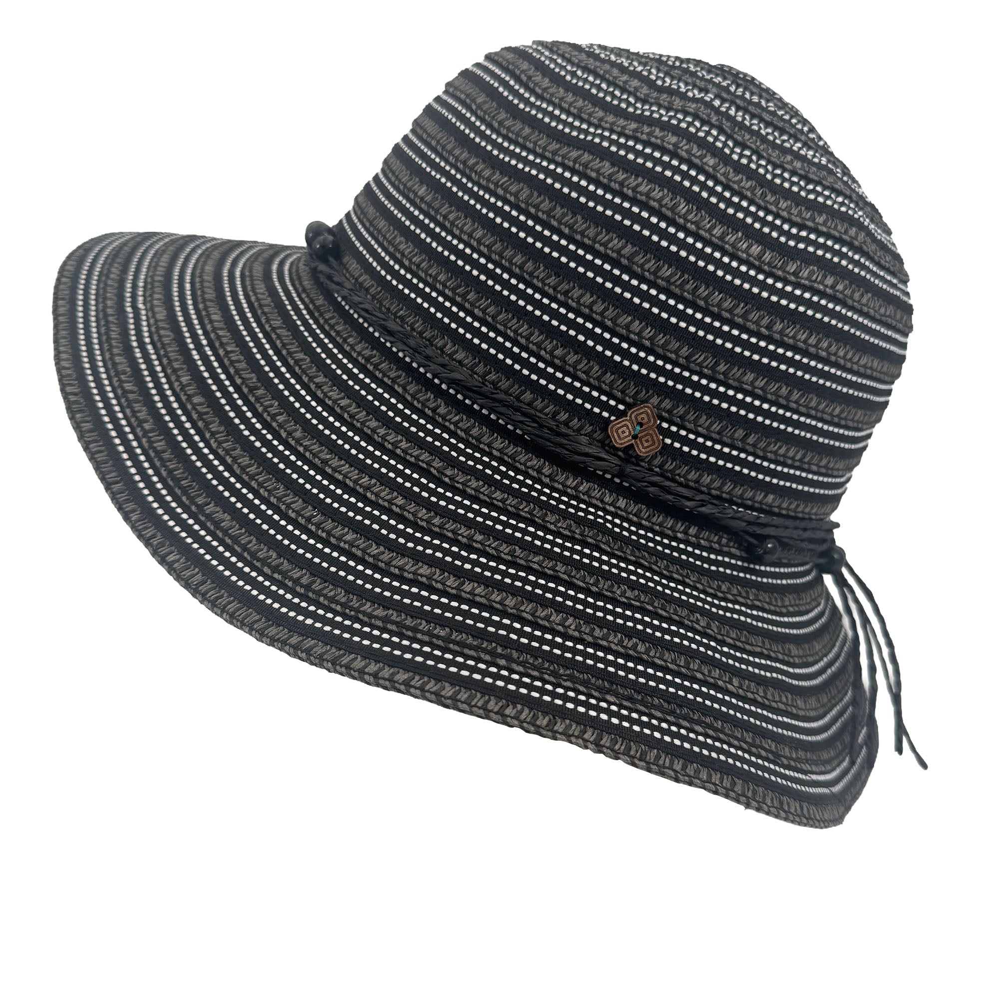 Jolie Sun Hat – Obsidian - Packable Toyo Straw and Ribbon braid