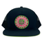 La Playa Green Flash Trucker Hat – front view, recycled mesh trucker hat with vintage patch and UPF protection