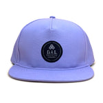 Neeko Lavender 5 Panel Cap front view – lightweight summer hat with recycled fabric and inspirational lining