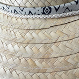 Selina Sun Hat – Geo-band - Handwoven Palm Straw, Adjustable Chin Strap, UV Protection