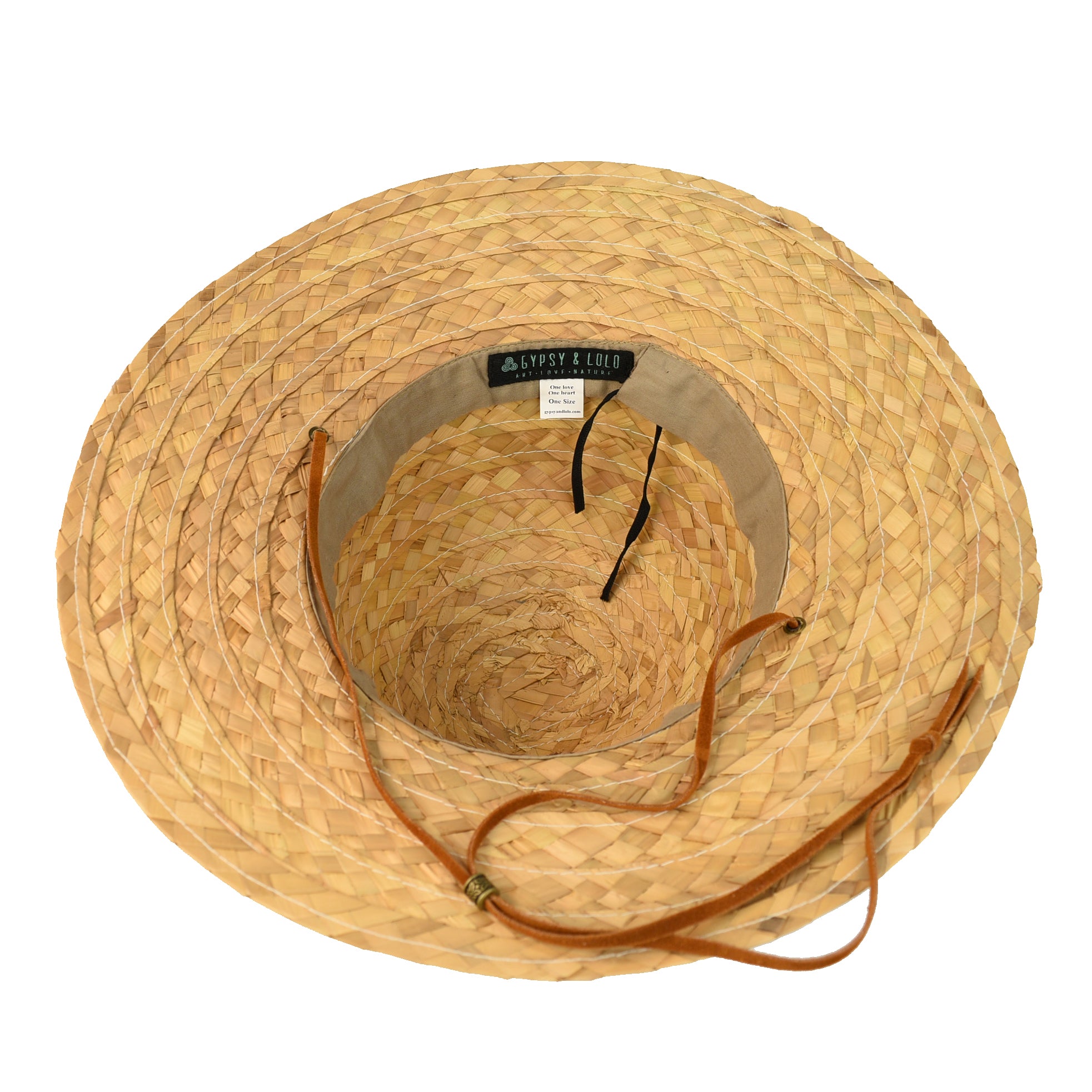 Selina Sun Hat underside – view of adjustable inner band and crown