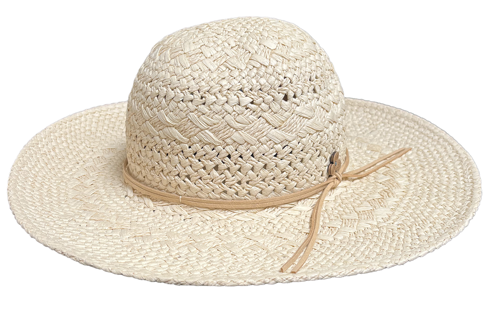 Yoko Sun Hat side view – elegant women’s sun hat in toyo straw