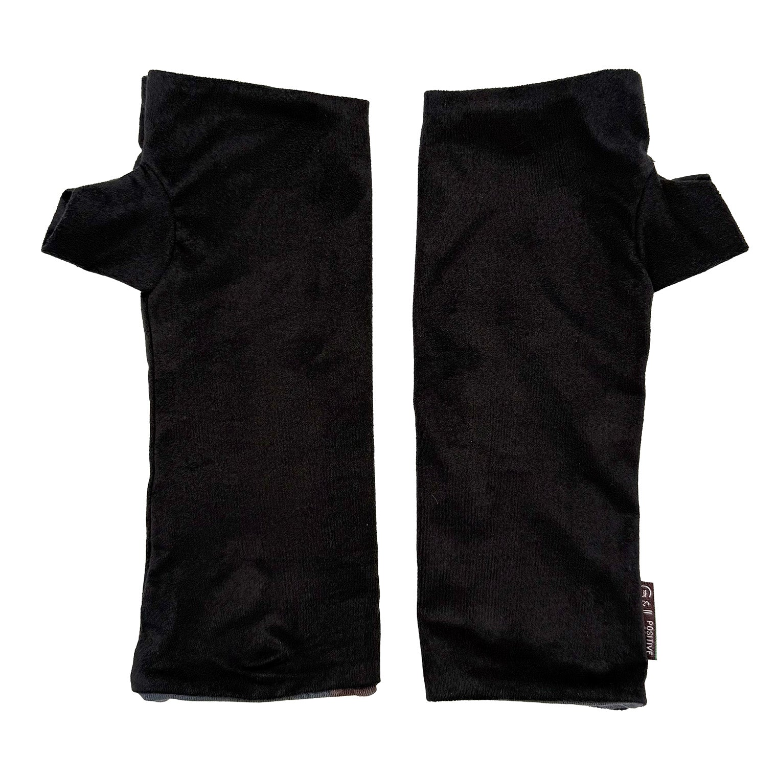 Pair of black arm sleeves on a white background