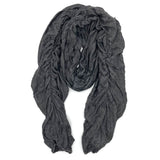 April Scarf charcoal color, front view – lightweight upcycled cotton rayon scarf
