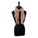 April Scarf marzipan color, front view – lightweight upcycled cotton rayon scarf