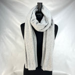 Balsam Scarf aluminum color front view on mannequin bust– recycled cotton winter scarf
