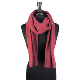 Balsam Scarf marsala color front view on mannequin bust– recycled cotton winter scarf
