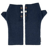 Coco Wrist Warmers in dark navy blue dijon front view – recycled fabric eco-friendly gloves