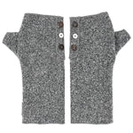 Coco Wrist Warmers in grey marl color front view – recycled fabric eco-friendly gloves