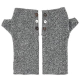 Coco Wrist Warmers in grey marl color front view – recycled fabric eco-friendly gloves