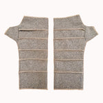 Crossroads Wrist Warmers in khaki
 color way – front view of eco-friendly recycled gloves  G & L