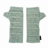 Crossroads Wrist Warmers in mint colorway – front view of eco-friendly recycled gloves