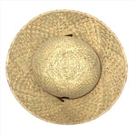 Top view of Hana Palm Straw Sun Hat showing artisan handwoven palm design.
