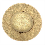 Top view of Hana Palm Straw Sun Hat showing artisan handwoven palm design.