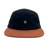 Front view of Kamp 5 Panel Hat in wool and cotton canvas with adjustable strap