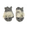 Kids Monster Mittens front view, black stripe faux fur color way – recycled fleece mittens with fun monster design