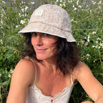 Laguna Bucket Hat on female model three-quarter view – casual summer cotton bucket hat