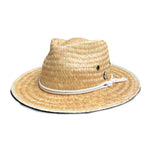 Mateo Fedora 3/4 view  – lightweight palm straw fedora