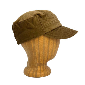 OM Soft Cap crosshatch yellow umbra color side view – OM hat with soft brim and seam detail