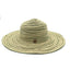 Quito Sun Hat – profile view of Cactus color, eco-friendly Toyo straw hat with ribbon trim