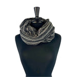 Raina Infinity Loop Scarf, Static Color, front view on mannequin– upcycled knit scarf for men and women