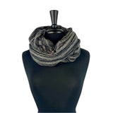 Raina Infinity Loop Scarf, Static Color, front view on mannequin– upcycled knit scarf for men and women